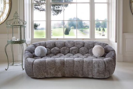 Aero Bubble Sofa with cushion in Grey Chenille