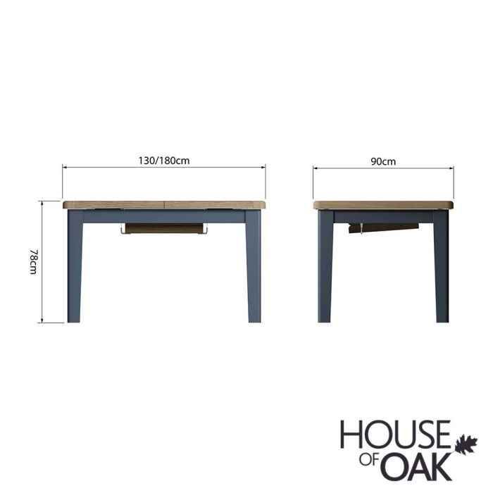 Chatsworth Oak in Royal Blue 130cm Extending Dining Table House