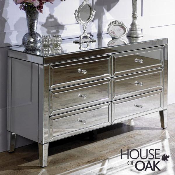 Seville Mirrored 6 Drawer Chest House, Tall Mirrored Chest Of Drawers The Range