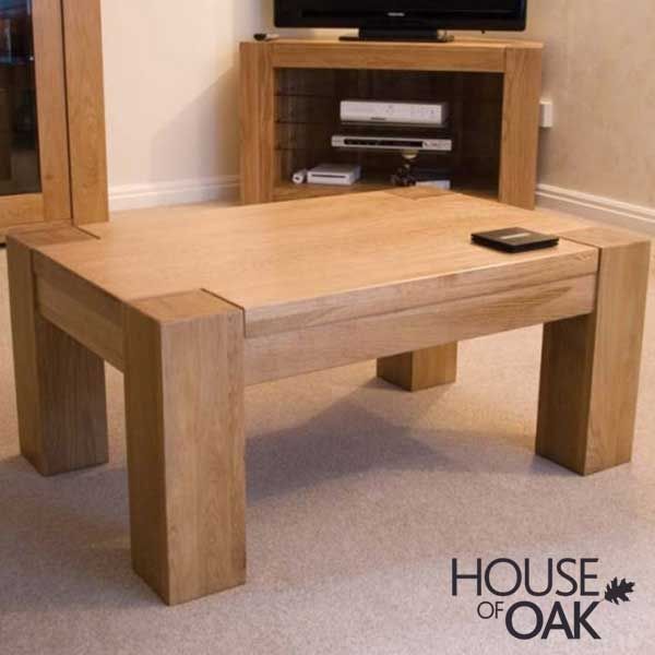 Pandora Solid Oak Coffee Table 3x2, Milano Coffee Table Glass And Solid Oak