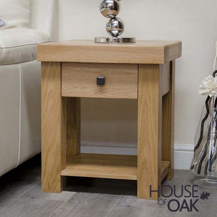 COFFEE TABLE SOLID WOOD 1 DRAWER SIDE TABLE KINGSTON OAK LAMP TABLE 