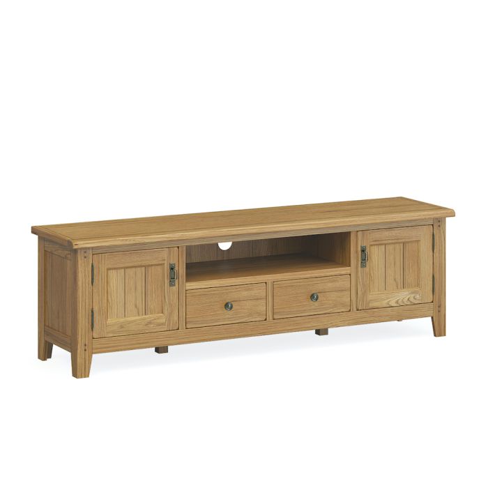 Long oak outlet tv stand