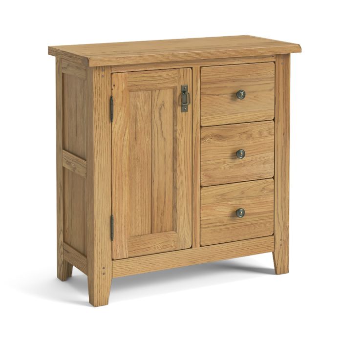 Paignton Oak Mini Sideboard with Side Drawers House of Oak