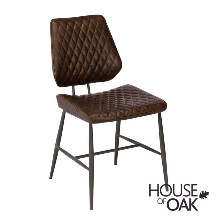 Dalton Dining Chair In Dark Brown, Brown Leather Dinning Chairs