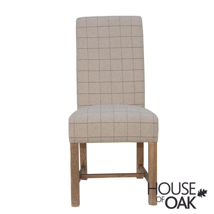 Sworth Oak Dining Chair In Natural Check House Of - Oak Patio Dining Sets Uk