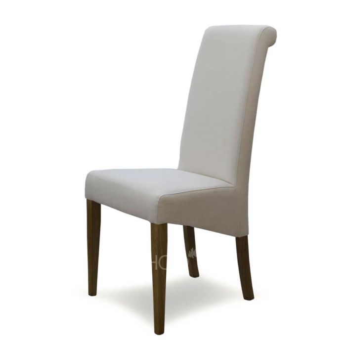 Italia Chair In Ivory Fabric House Of Oak, Ivory Leather Dining Chairs With Oak Legs