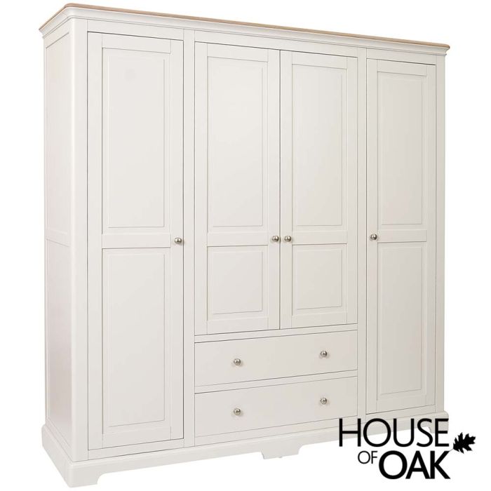 Quadruple wardrobe with deals drawers