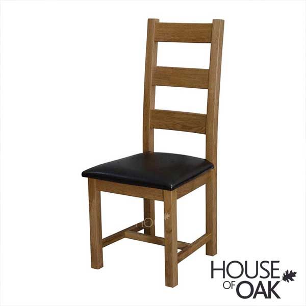 Deluxe Oak Ladder Back Dining Chair, Vintage Oak Ladder Back Dining Chairs