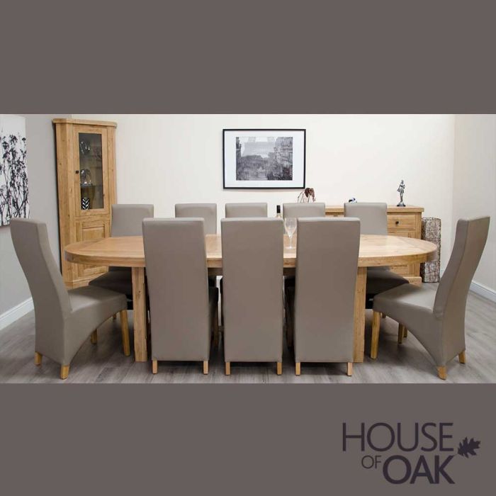 Oval oak store dining table