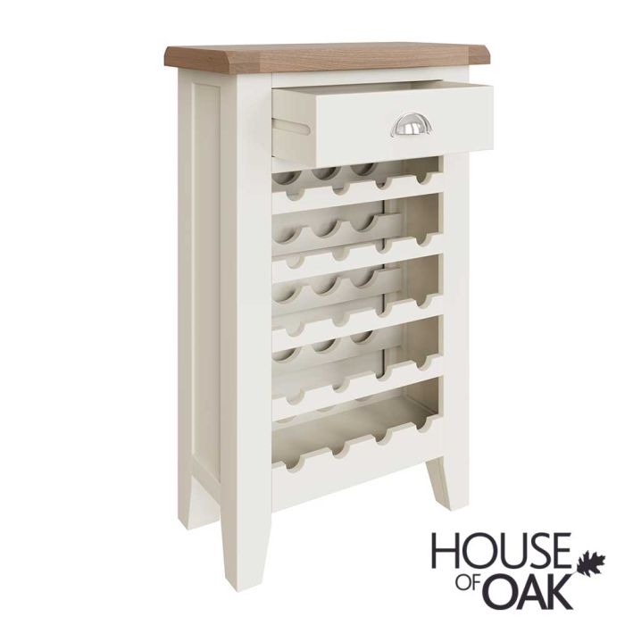 The Furniture Outlet Chester White Painted Oak Wine Cabinet 