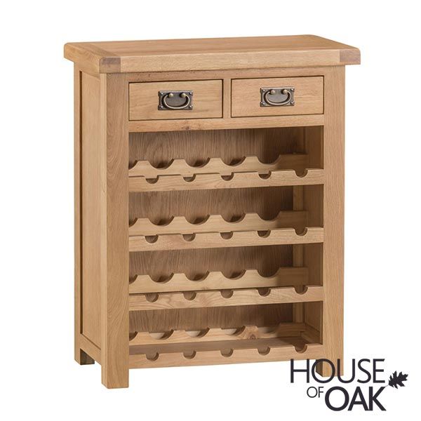 Small oak wine rack best sale