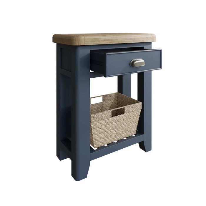 Chatsworth Oak in Royal Blue Telephone Table House of Oak
