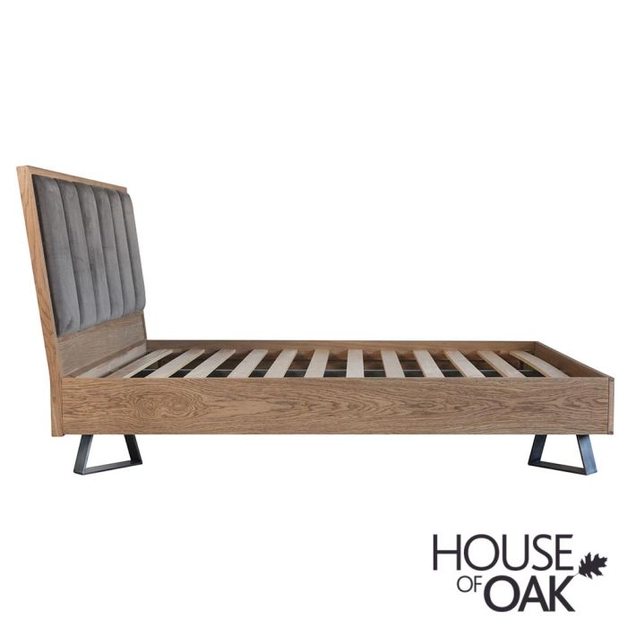 Parquet Oak 6ft Super King Size Bed, Fabric And Wood King Bed Frame
