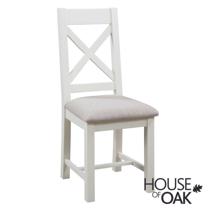 Ivory Cross Back Dining Chair, White Wooden Cross Back Dining Chairs