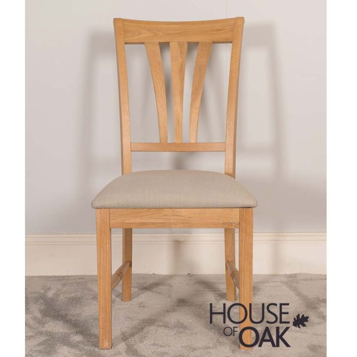 Lyon Oak Dining Chair With Almond Seat, Solid Wooden Dining Chairs Uk