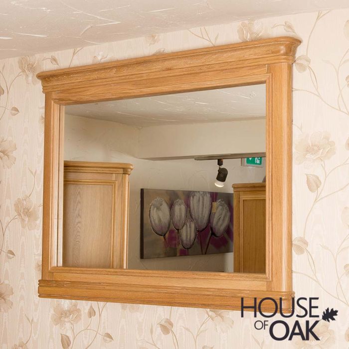 Lyon Oak Wall Mirror Horizontal House, Oak Framed Mirror Uk