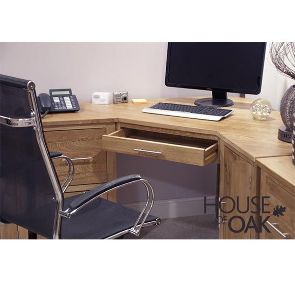 Oak corner office shop desk