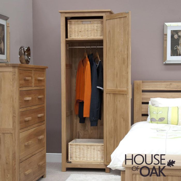 Single door oak hotsell wardrobe