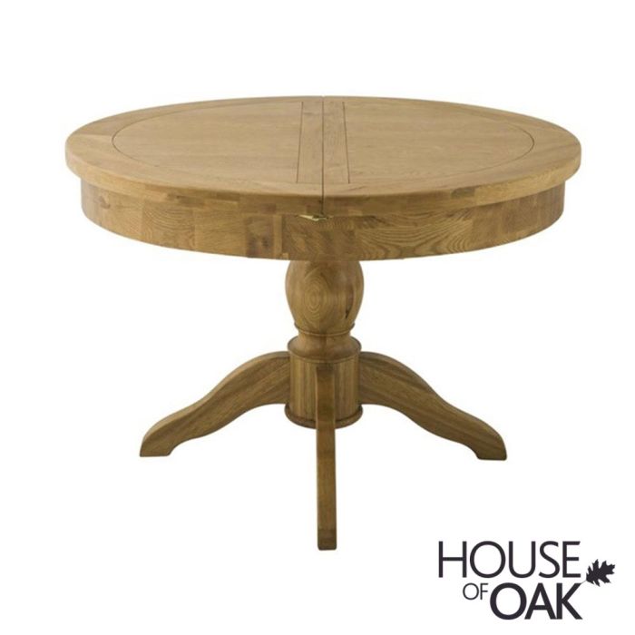 Portman Round Extending Table In Oak By, Rustic Oak Round Extending Dining Table