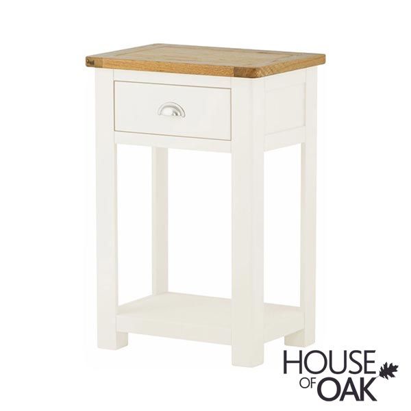 Portman Painted 1 Drawer Console Table, Narrow Console Table White Oak