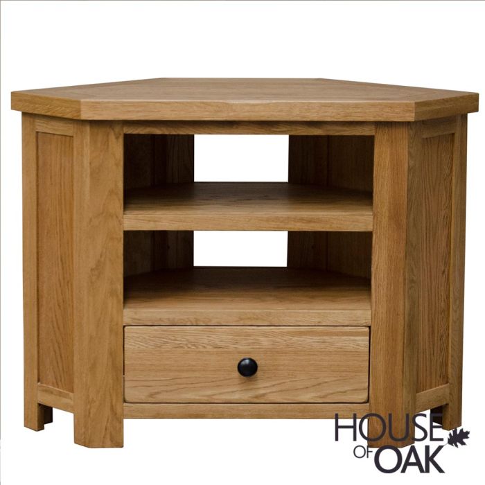 Rustic oak best sale corner tv stand