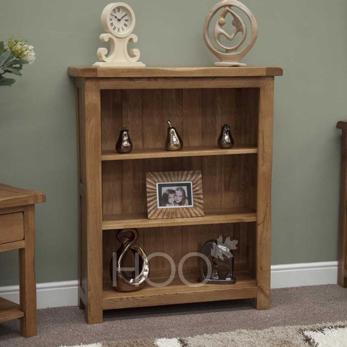 Rustic Solid Oak Small Bookcase House, Rustic Wooden Bookcase Uk