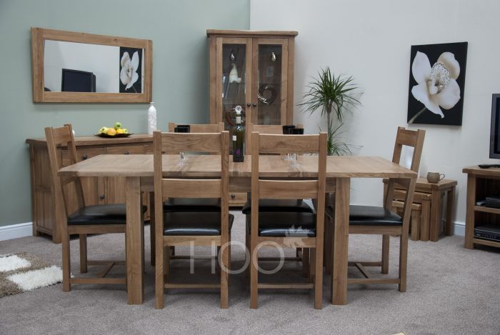 Rustic Solid Oak Extending Dining Table, Solid Oak Dining Room Chairs Uk