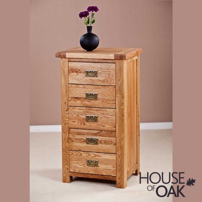 Windsor Oak 5 Drawer Narrow Chest of Drawers