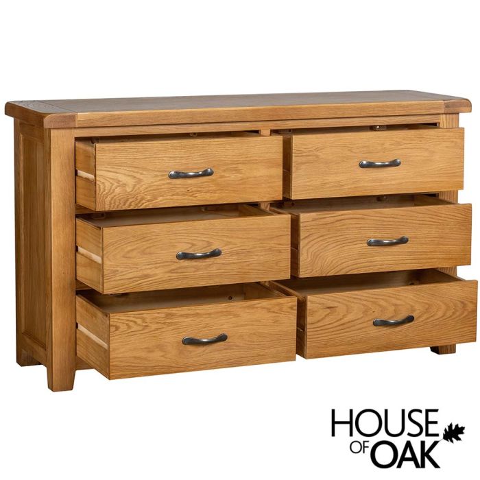 Canterbury Oak 6 Drawer Wide Chest