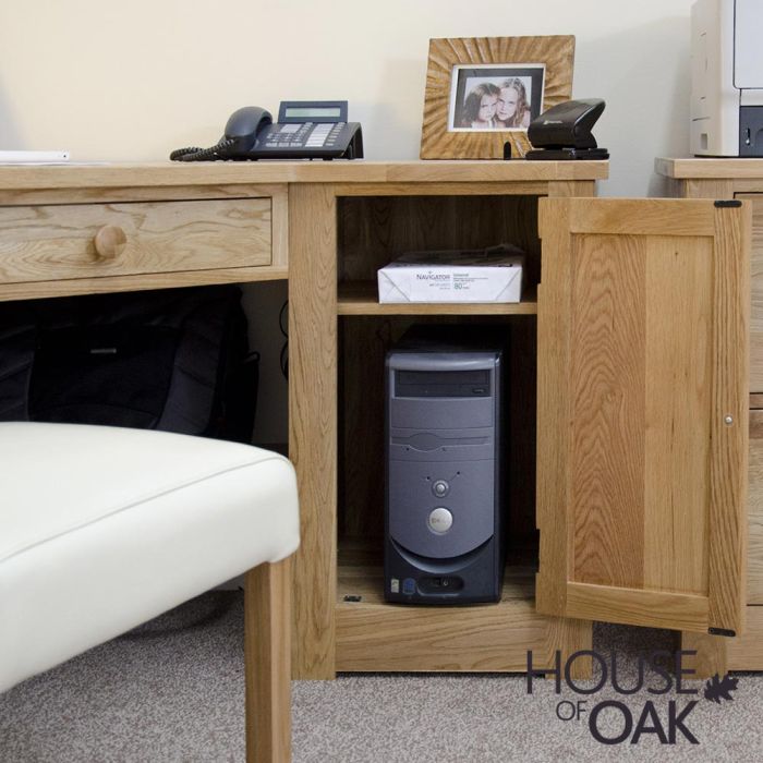 Torino Solid Oak Corner Computer Desk House of Oak