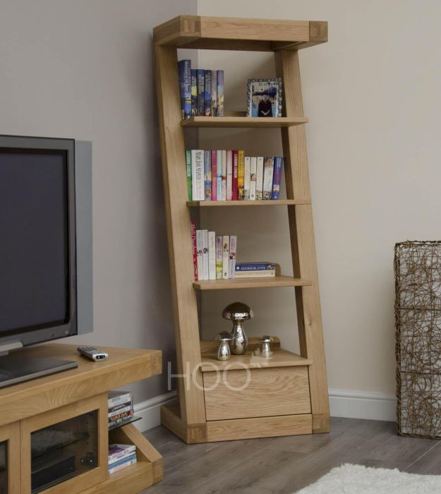 Z Oak 1 Drawer Narrow Bookcase House of Oak