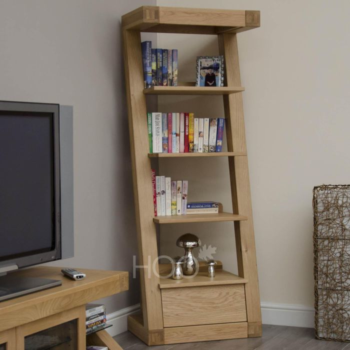 Z Oak 1 Drawer Narrow Bookcase House of Oak