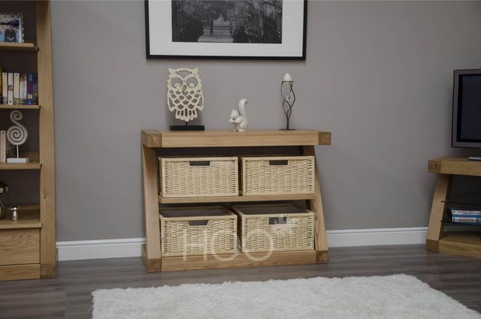 Hall table with sales storage baskets