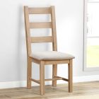 Carrington Oak Ladder Back Chair With Fabric Seat