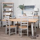 Roma Oak 180cm Extending Refectory Dining Table in Grey Painted