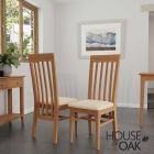 Oslo Oak Slat Back Chair with Fabric Seat