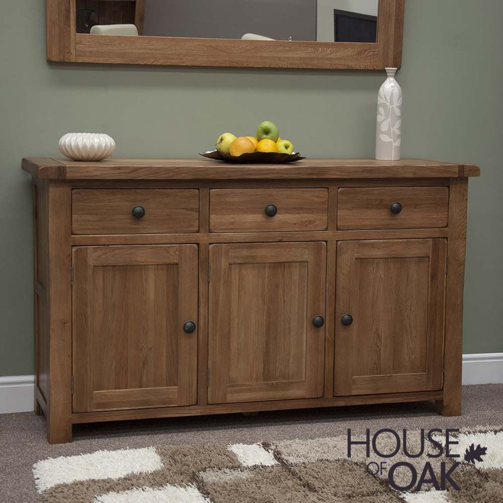 Home styles cottage oak small dining room shop buffet cabinet wood top