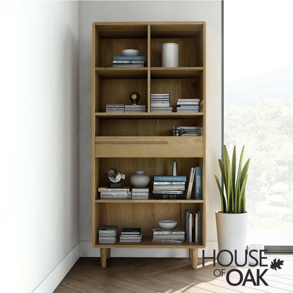 Scandic Solid Oak Bookcase Large Scandic Oak House of Oak