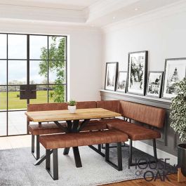 Wood table set clearance with bench