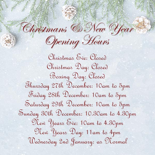 Christmas & New Year Opening Hours