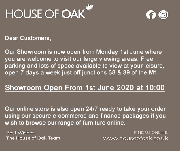 Showroom Now Open 1st June