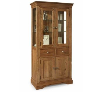 Philipe Solid Oak and Glass Cabinet