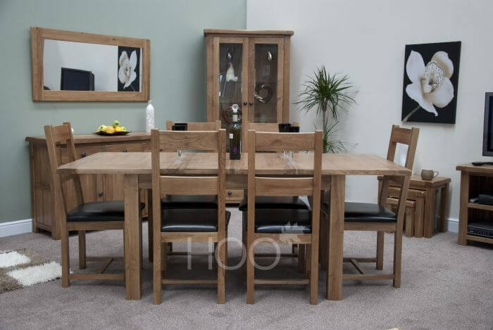 Rustic dining table in oak