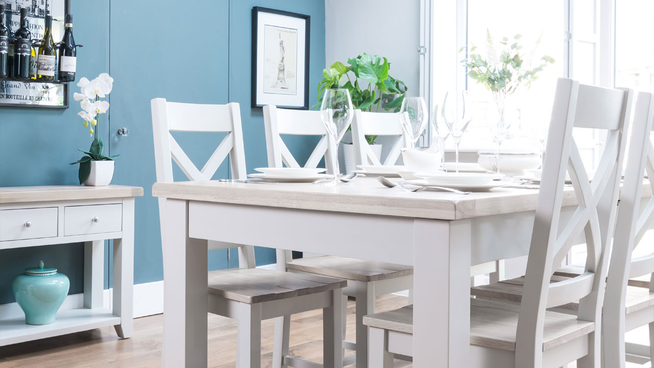 Dining Room Sets White Grey, Oak Dining Room Furniture Sets