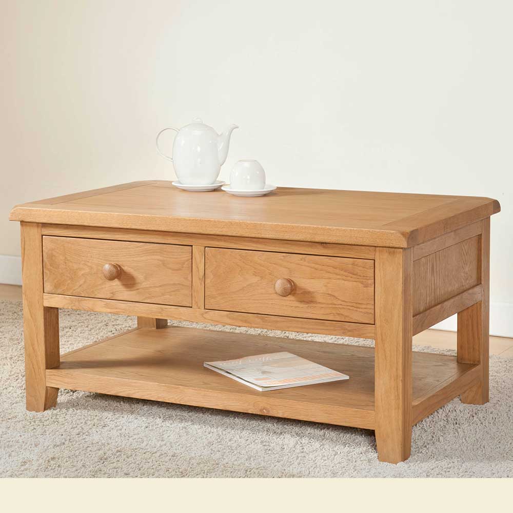 Wentworth Oak Coffee Table With 2 Drawers