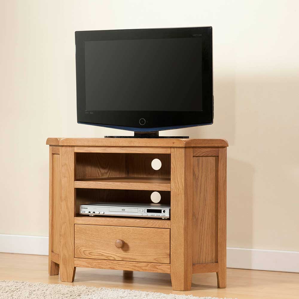Wentworth Oak Corner TV Unit with Drawer