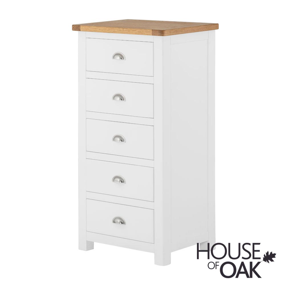 Portman Painted 5 Drawer Slim Jim in White