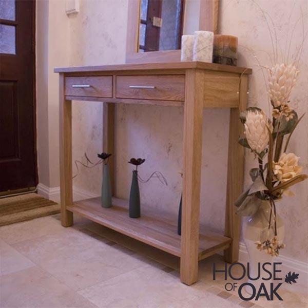 Opus Solid Oak Hall Console Table