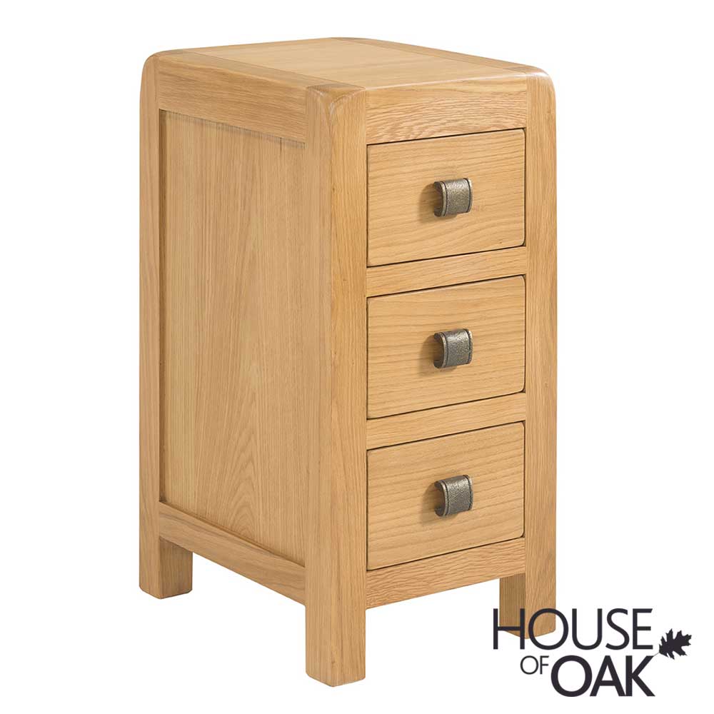 Wiltshire Oak Compact 3 Drawer Bedside