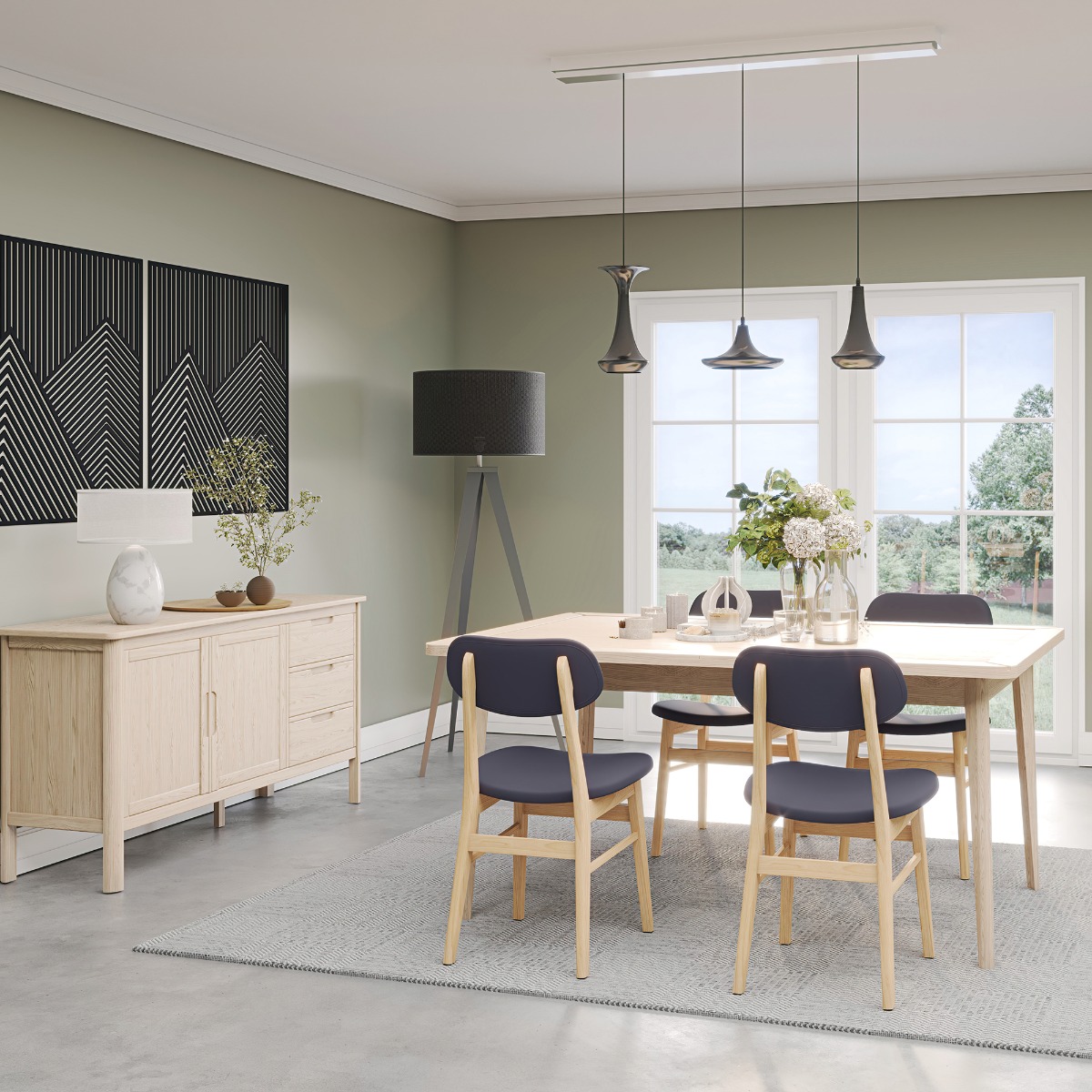 Stockholm Oak Dining Chair - Dark Grey
